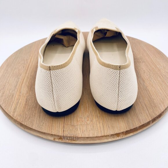 Vivaia Shoes Womens 11 42 Beige Mesh Manon Pointed Toe Ballet Flats Minimalist - Picture 8 of 12